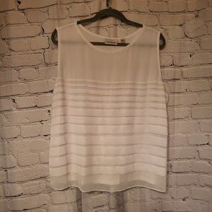 Avenue, 18/20, White Sleeveless Knit Lined Top